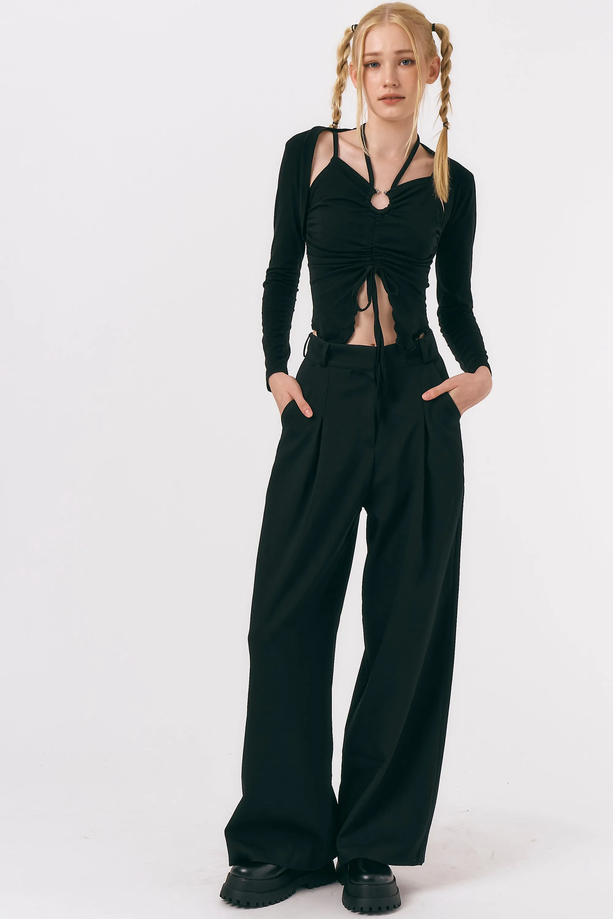 Mindy Ruched Top and Cardi Set