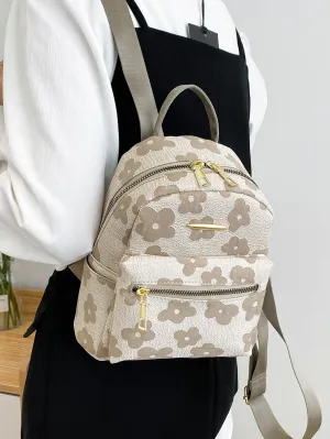 Mini Water Resistant Solid Color Corduroy Backpack