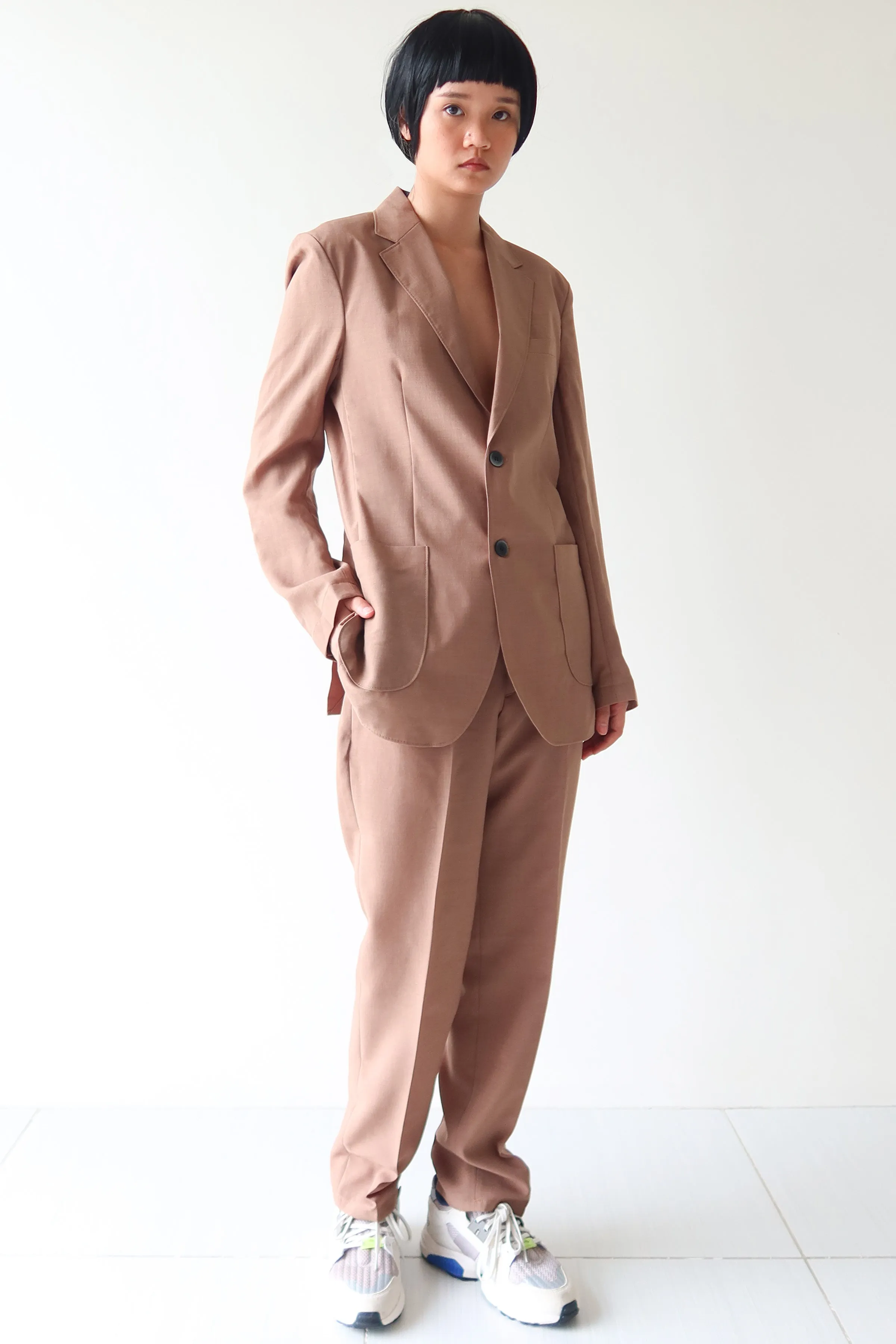 Mocha Single Breasted Suit Set