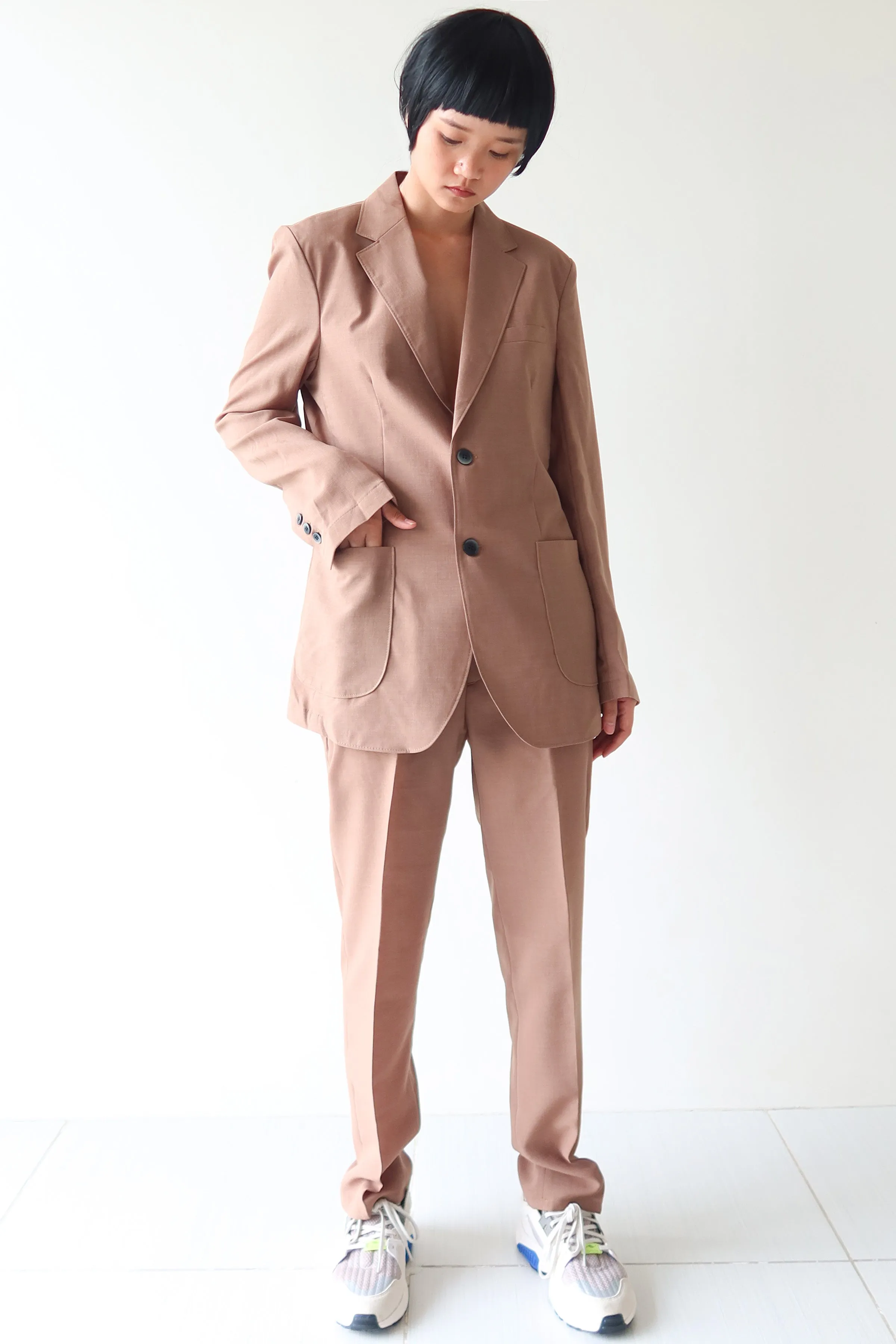Mocha Single Breasted Suit Set