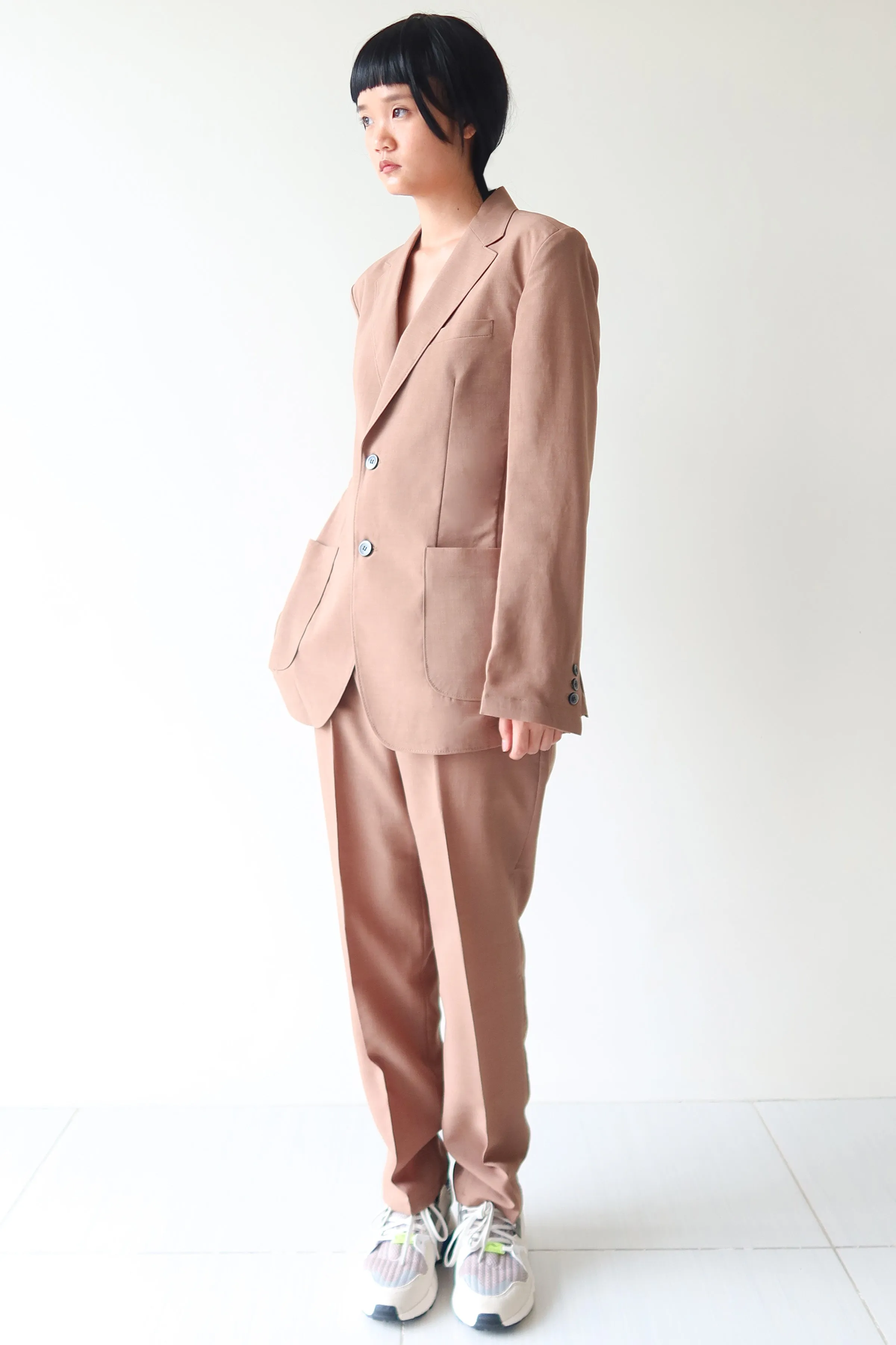 Mocha Single Breasted Suit Set