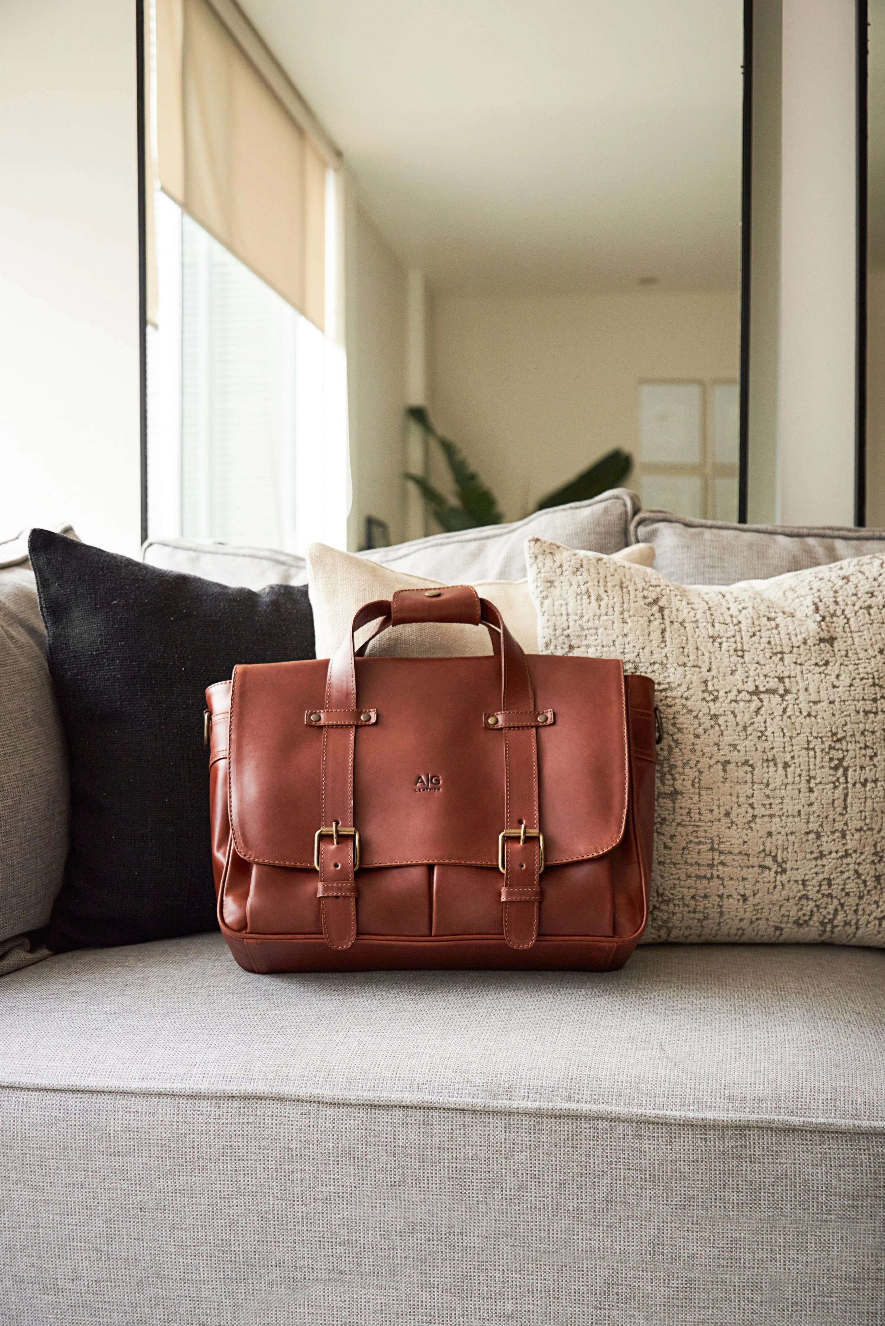 Montana Portfolio Briefcase in Rustic Brown Leather