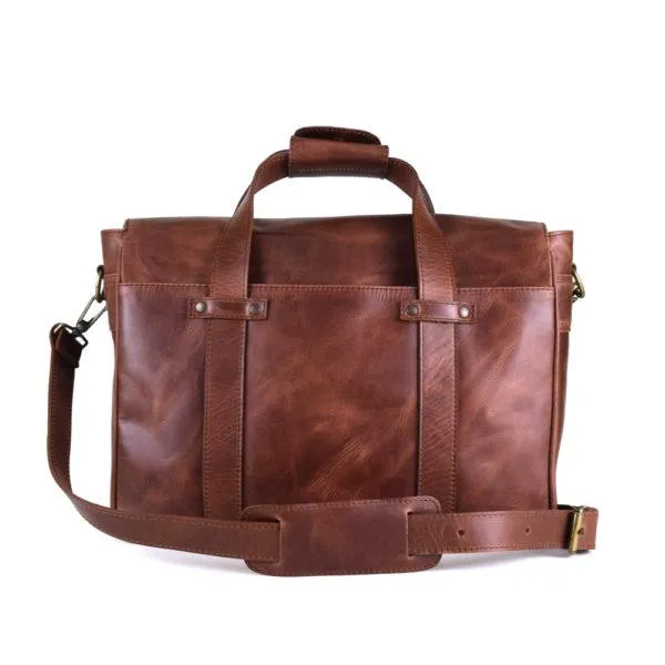 Montana Portfolio Briefcase in Rustic Brown Leather