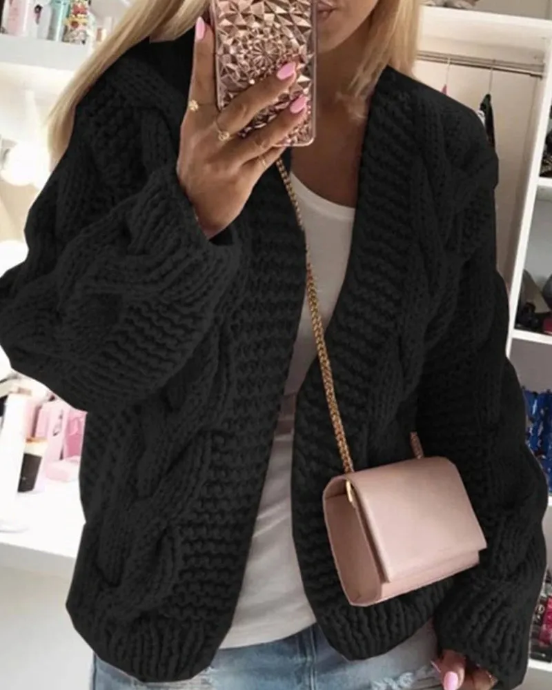 Multicolor Twist Knitting Sweater Cardigans