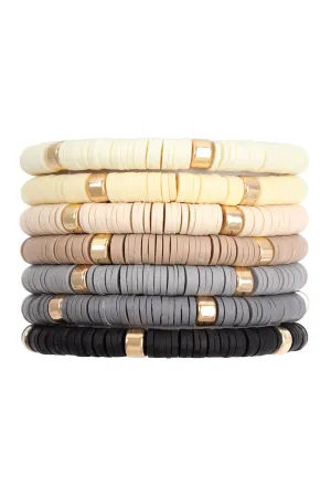 Multiline Fimo Bead Stretch Bracelets