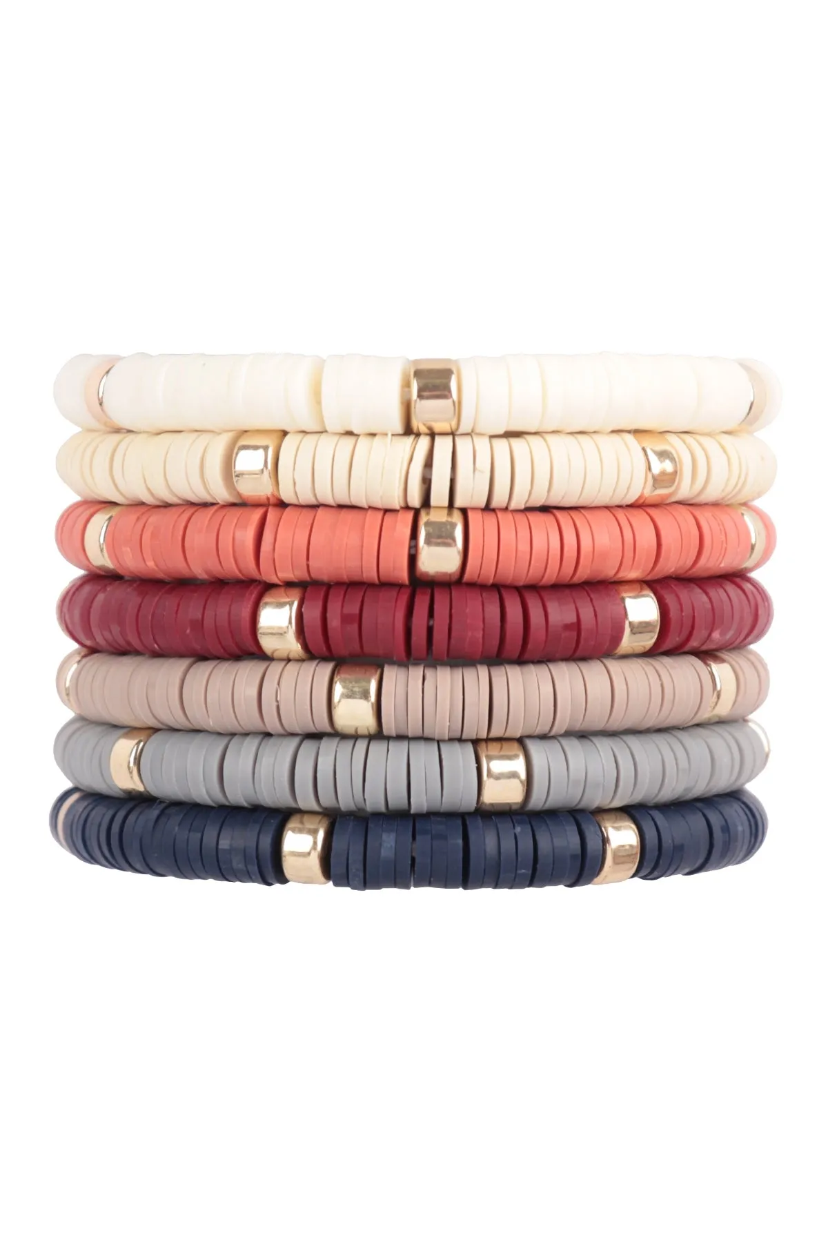 Multiline Fimo Bead Stretch Bracelets