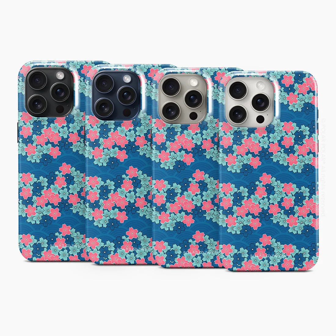 Navy Sakura Wave Custom - iPhone 15 Pro Case