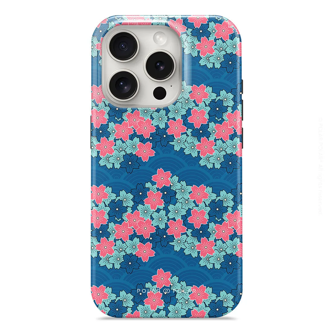 Navy Sakura Wave Custom - iPhone 15 Pro Case
