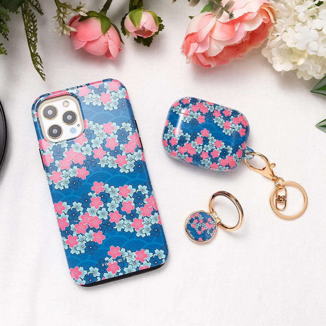 Navy Sakura Wave Custom - Samsung Galaxy Note20 Ultra 5G Case