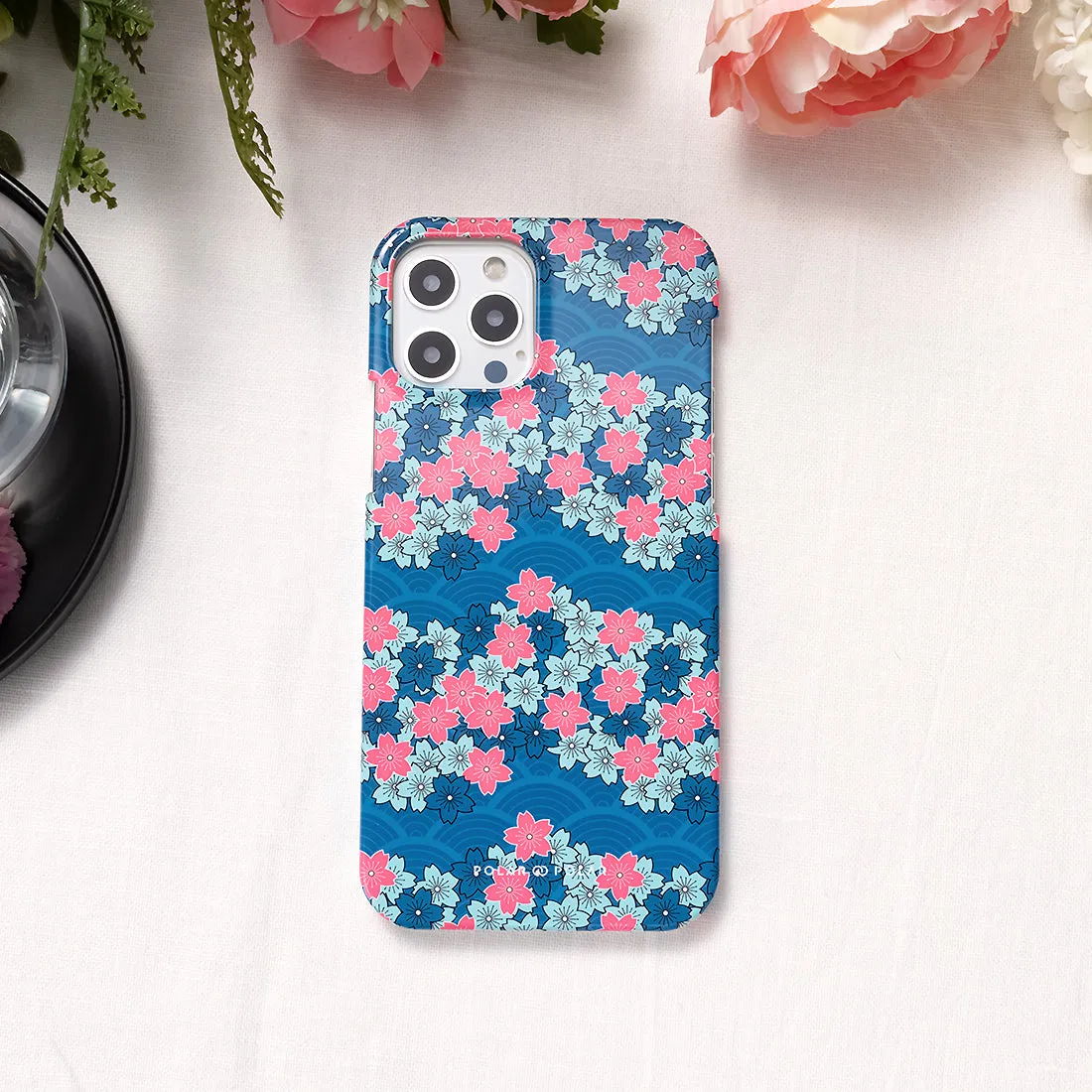 Navy Sakura Wave - iPhone XR Custom Case