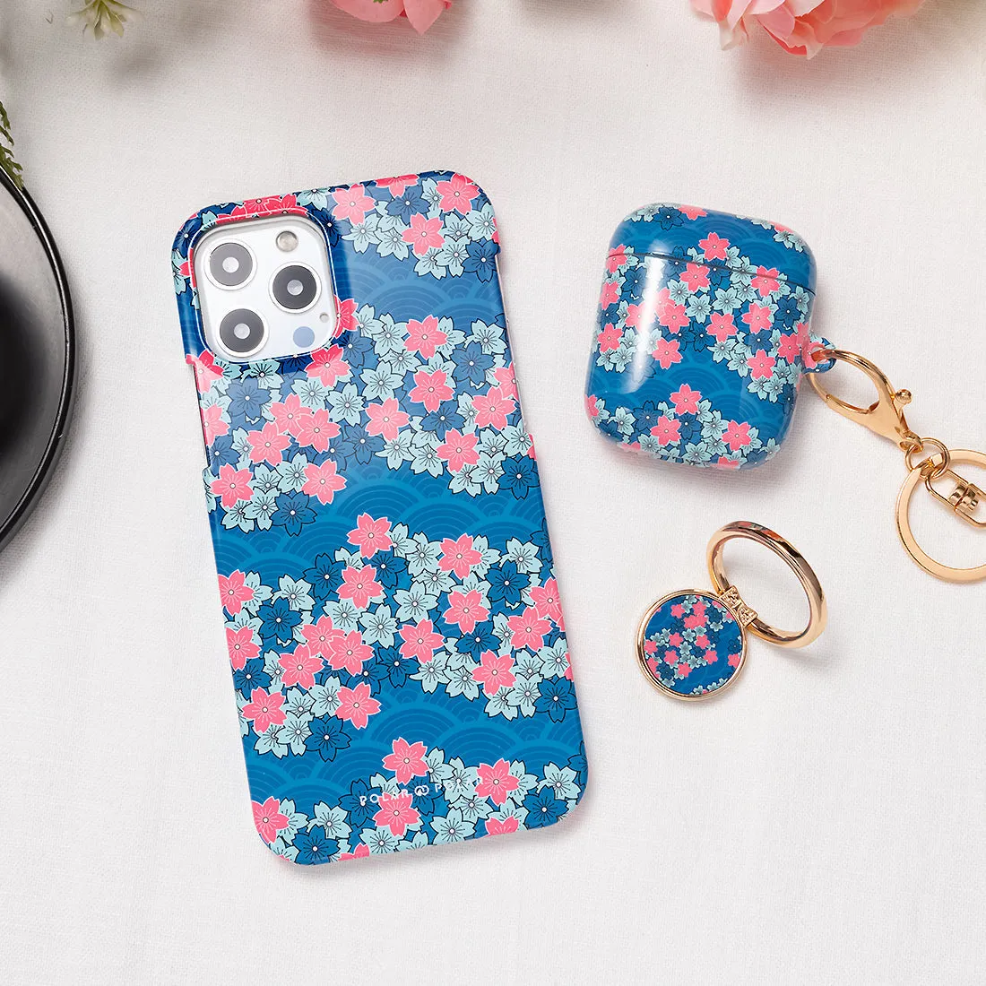 Navy Sakura Wave - iPhone XR Custom Case