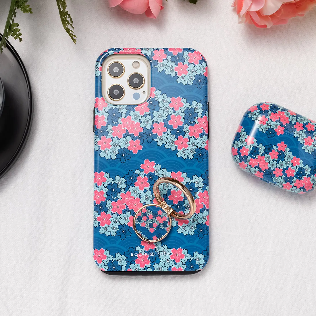 Navy Sakura Wave - iPhone XR Custom Case