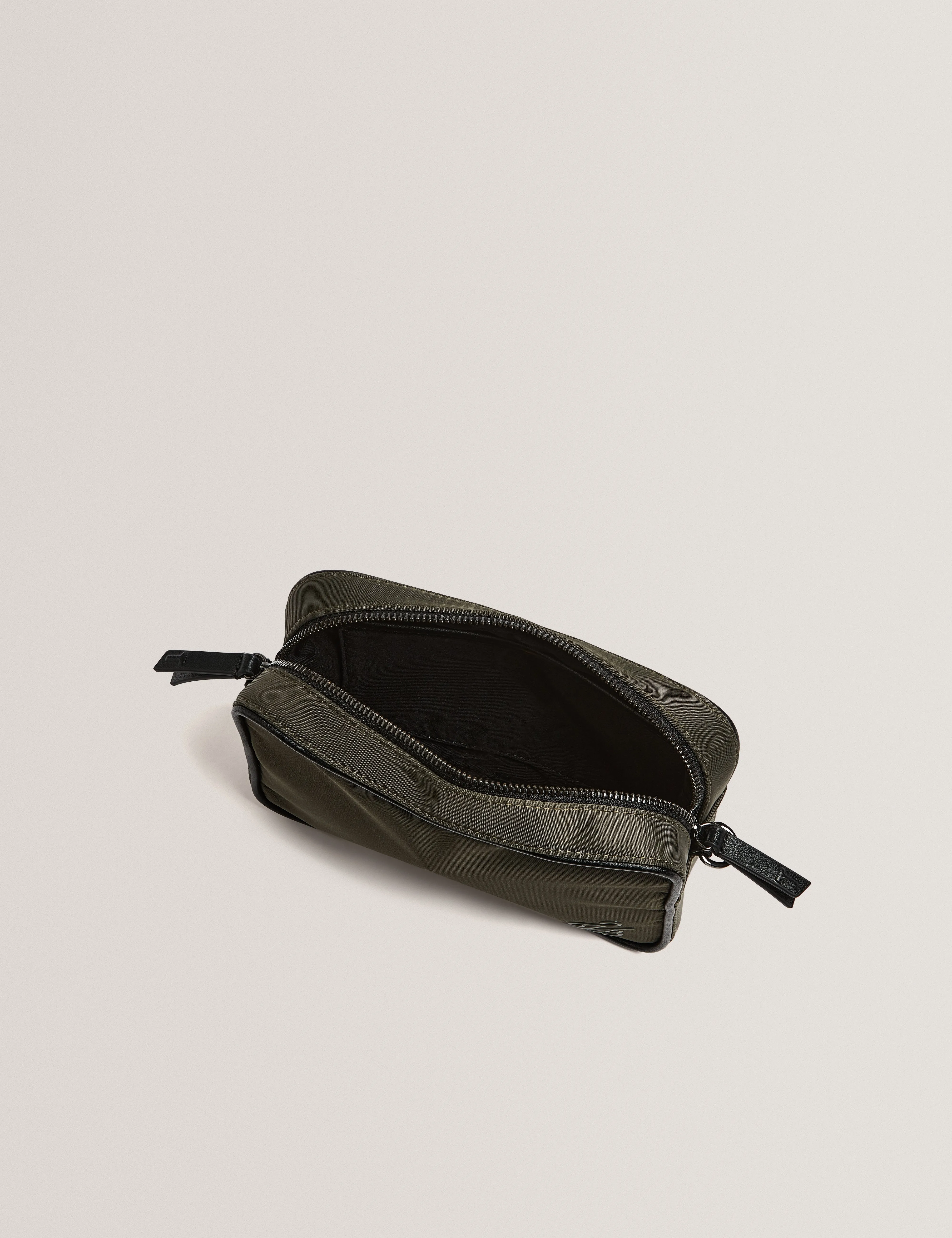 Nesbiit Nylon Tb Script Camera Crossbody Bag Khaki