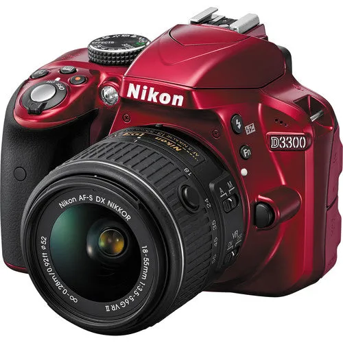Nikon D3300 DSLR Camera with 18-55mm Lens - Red