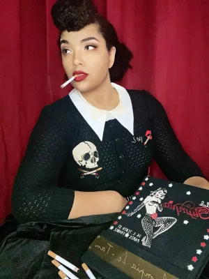 NO SMOKING SKULL CARDIGAN *BLACK