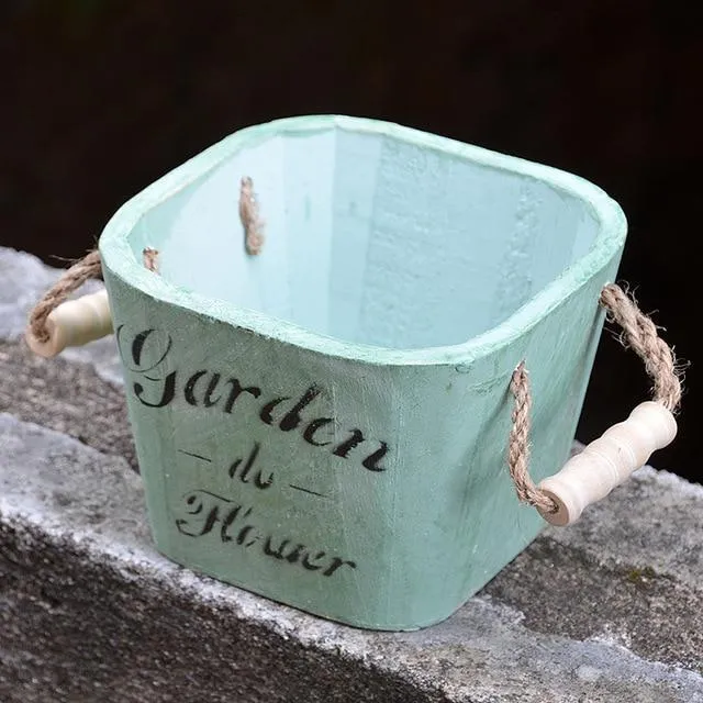 Non-coated Natural Carbonized Wooden Planter