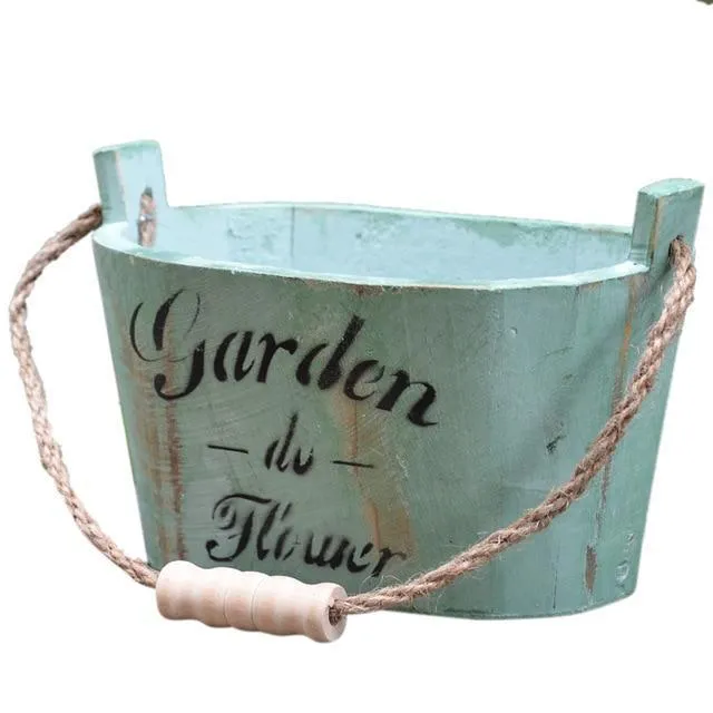 Non-coated Natural Carbonized Wooden Planter