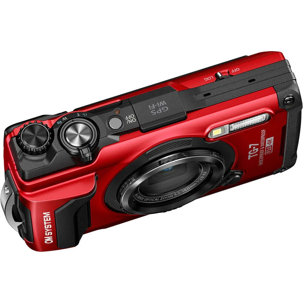 OM System Tough TG-7 Waterproof Camera | Red