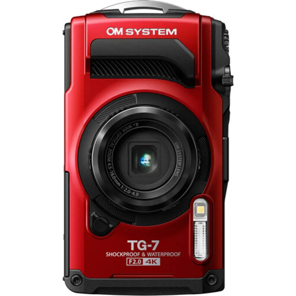 OM System Tough TG-7 Waterproof Camera | Red