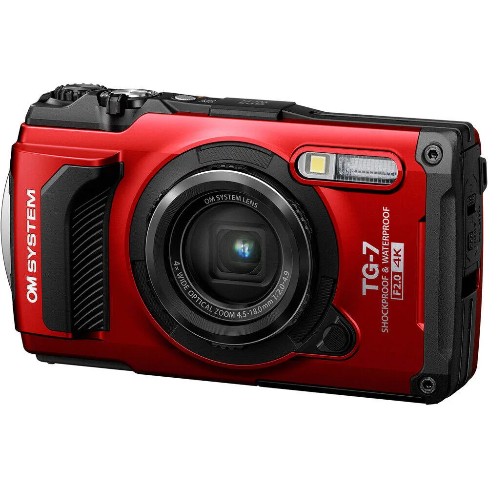 OM System Tough TG-7 Waterproof Camera | Red