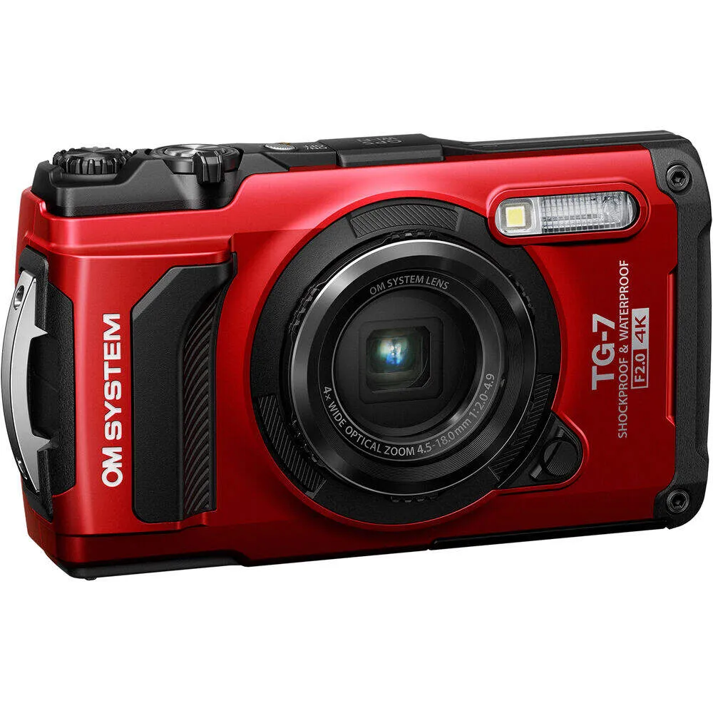 OM System Tough TG-7 Waterproof Camera | Red