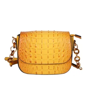Ostrich Embossed Crossbody & Shoulder Bag In Yellow | ALPHONSINA