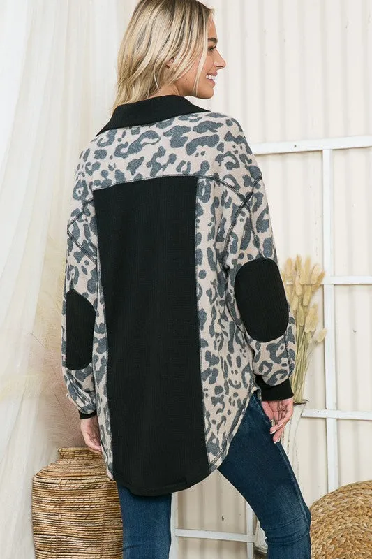 Oversized Elbow Patch Shacket (online only)