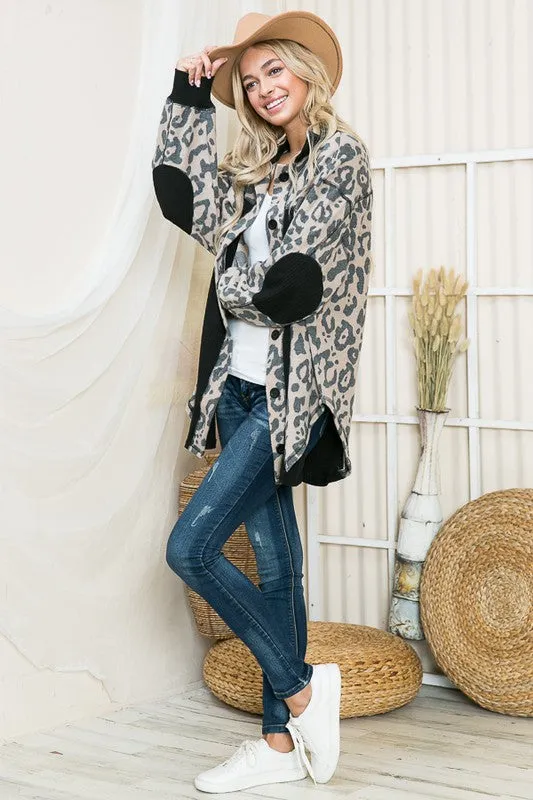 Oversized Elbow Patch Shacket (online only)