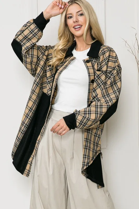 Oversized Elbow Patch Shacket (online only)