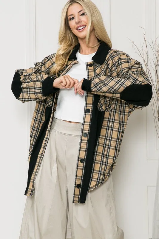 Oversized Elbow Patch Shacket (online only)