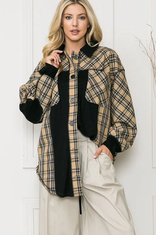 Oversized Elbow Patch Shacket (online only)