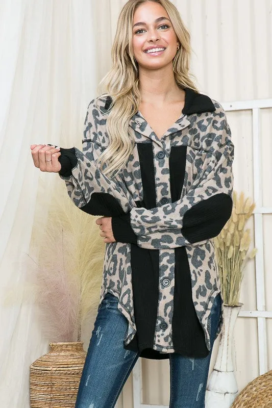 Oversized Elbow Patch Shacket (online only)