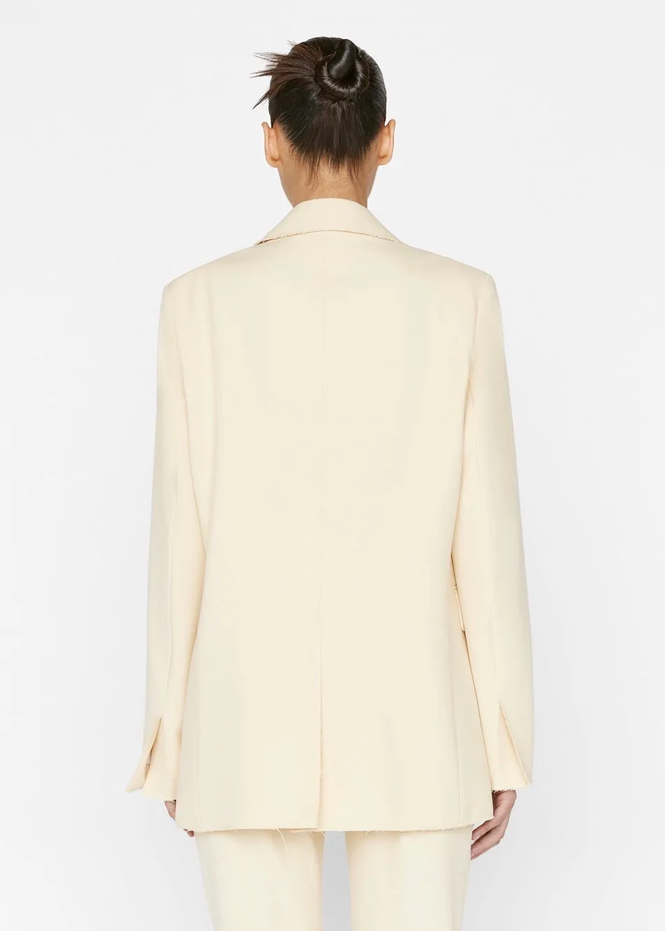 Oversized Raw Edge Blazer (Butter)
