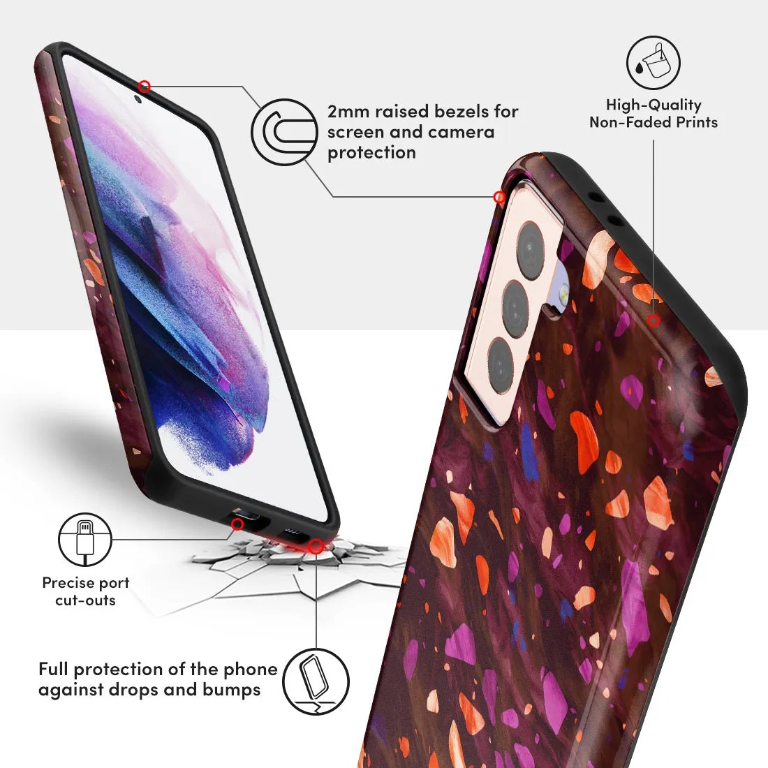 Paprika Terrazzo Gem Custom - Samsung Galaxy S21 Plus 5G Case