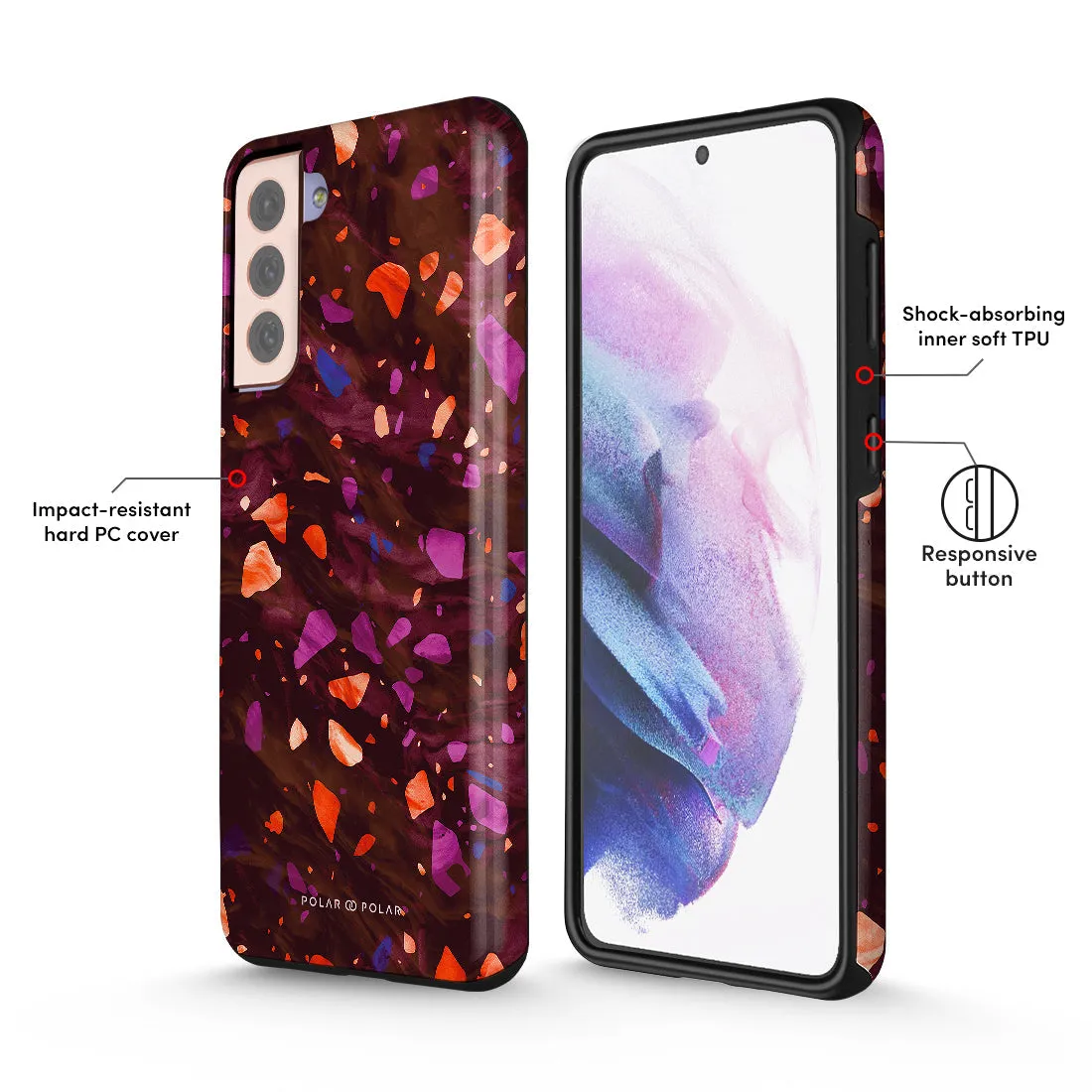 Paprika Terrazzo Gem Custom - Samsung Galaxy S21 Plus 5G Case