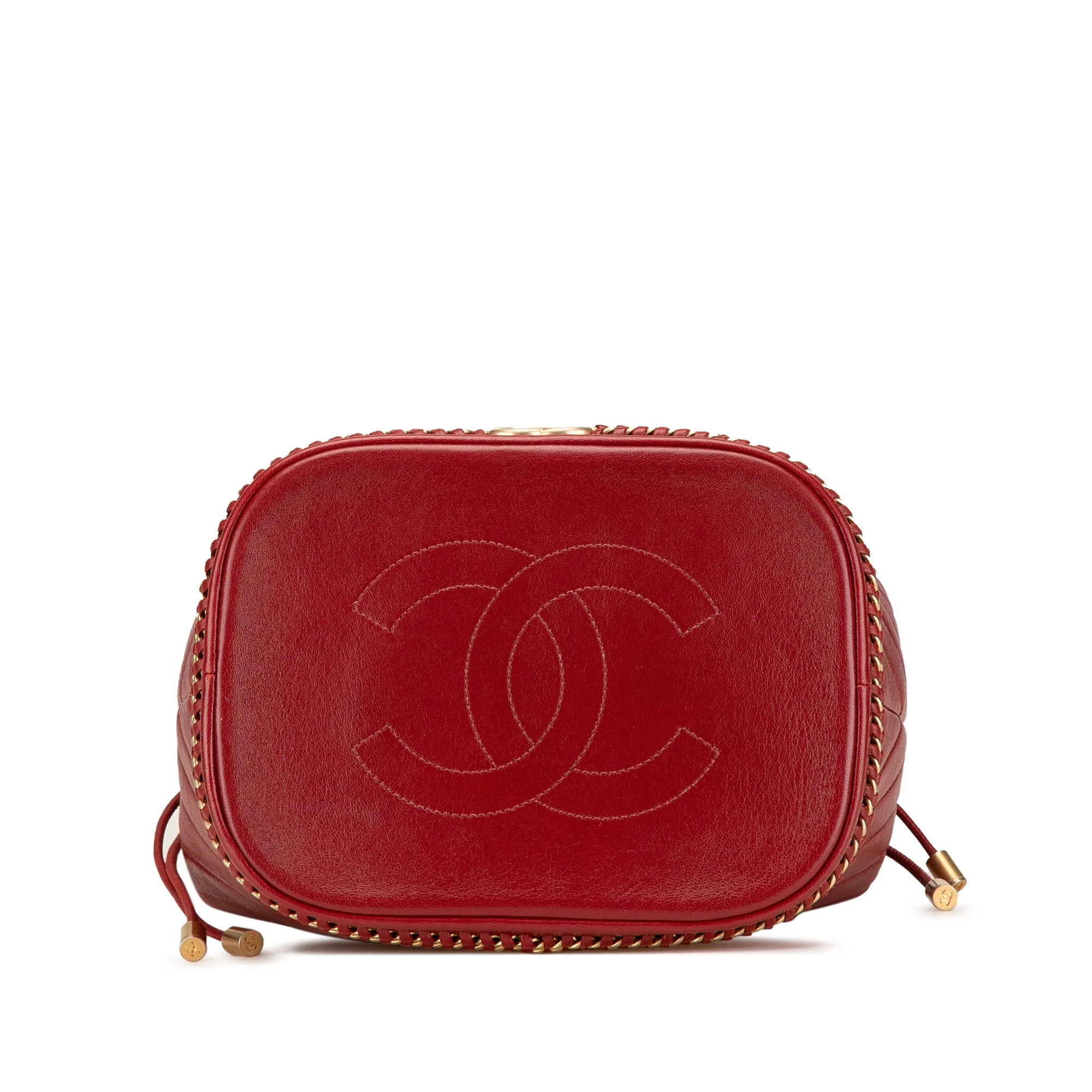 Paris Cosmopolite Medium Chevron Lambskin Bucket Bag