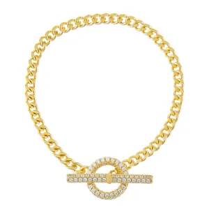 Pavé Cuban Toggle Bracelet