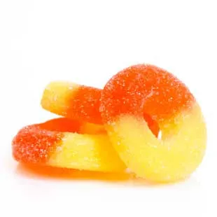Peach & White Gummi Rings 4.5LBS