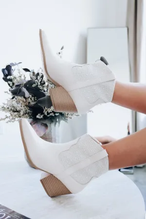 Pearl Western Booties - Stone