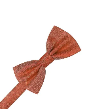 Persimmon Herringbone Kids Bow Tie