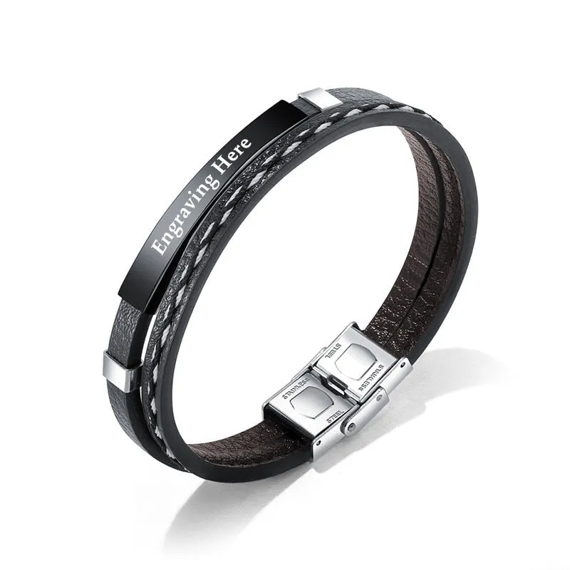 Personalized Engraved Name Bracelet For Men