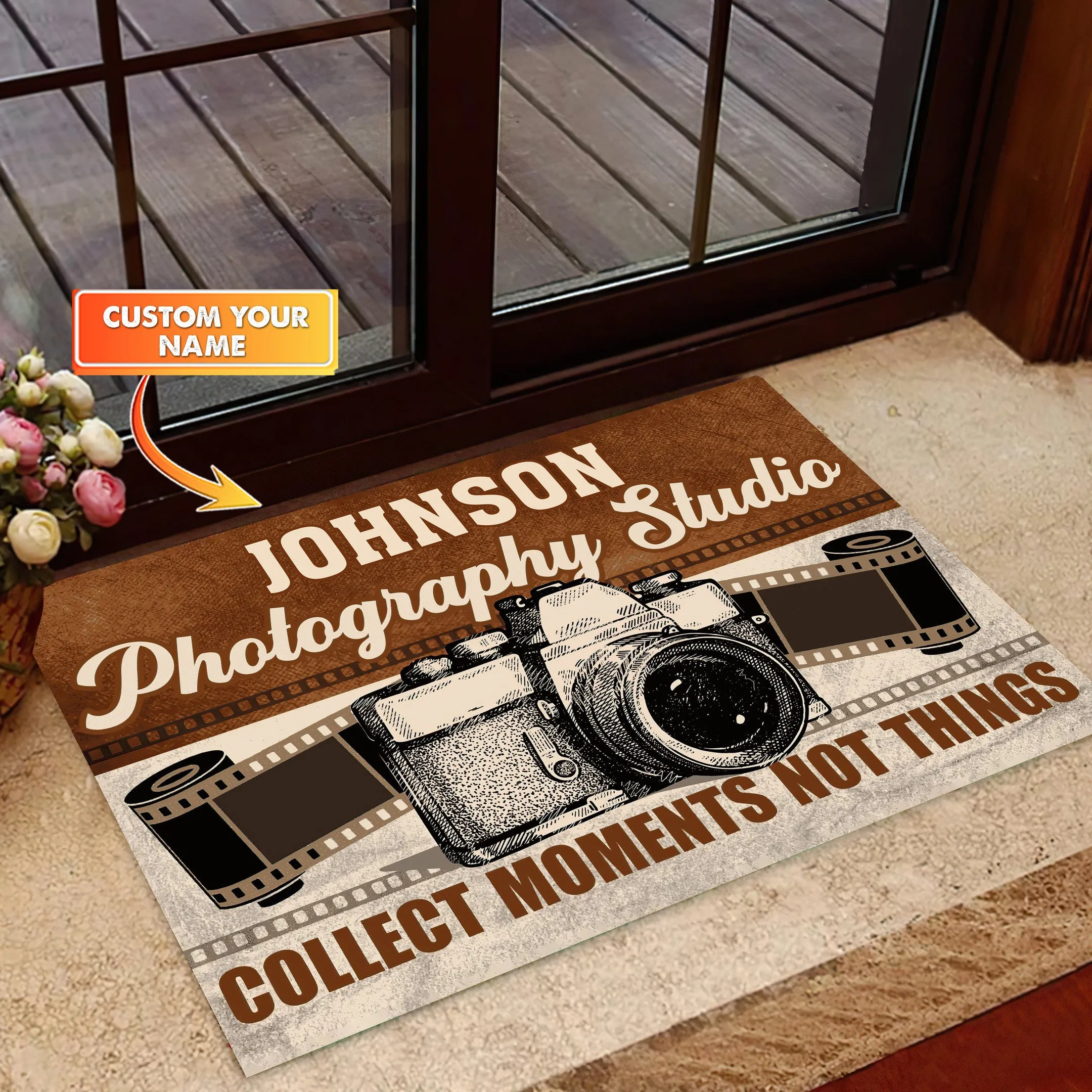 Personalized Name Photography Studio Welcome Indoor Outdoor Decorative Doormat, Photography Studio Welcome Doormat