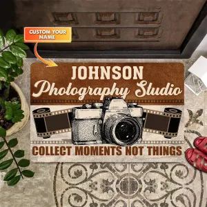 Personalized Name Photography Studio Welcome Indoor Outdoor Decorative Doormat, Photography Studio Welcome Doormat