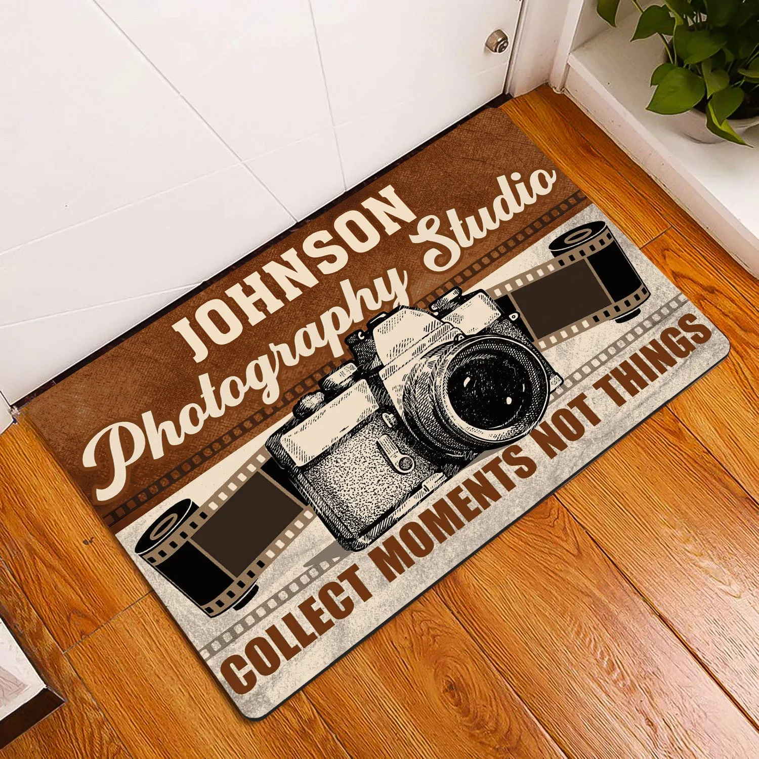 Personalized Name Photography Studio Welcome Indoor Outdoor Decorative Doormat, Photography Studio Welcome Doormat