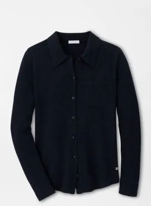 Peter Millar Womens Katharine Collared Cardigan - NAVY