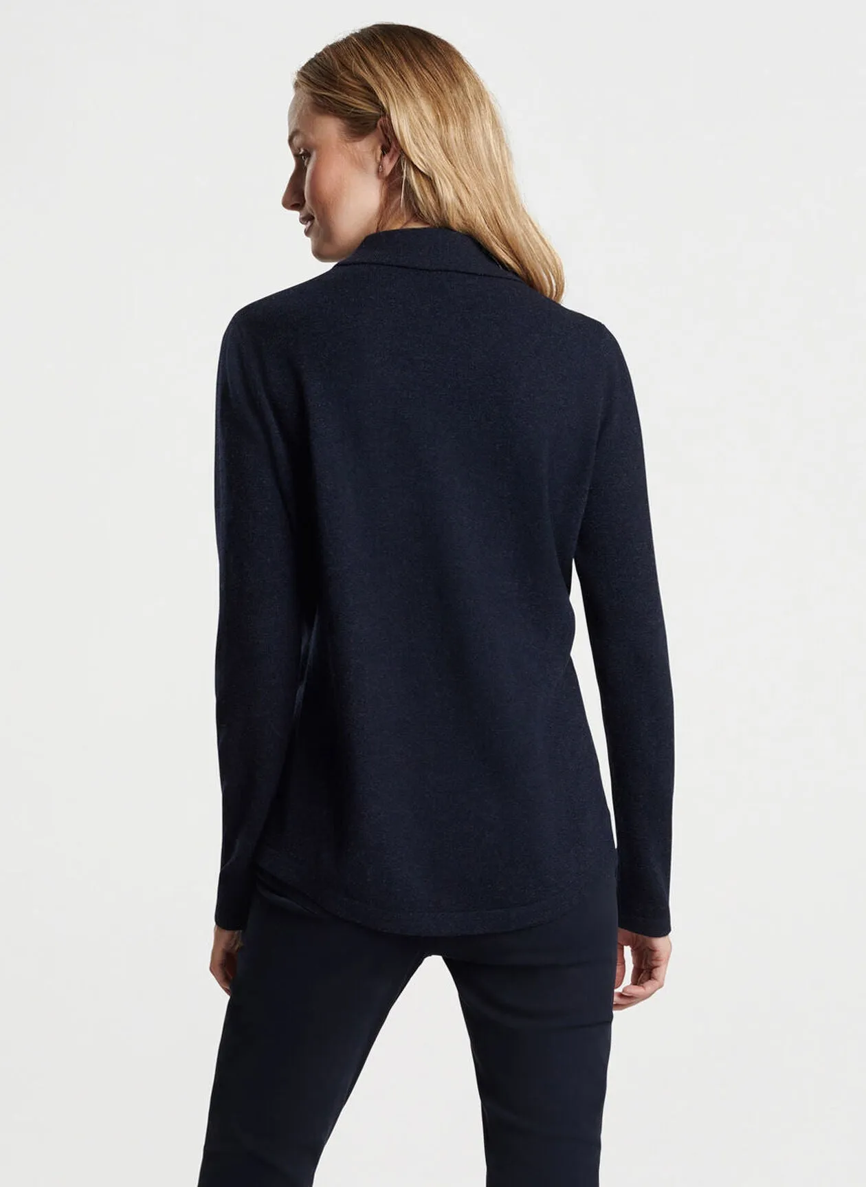 Peter Millar Womens Katharine Collared Cardigan - NAVY