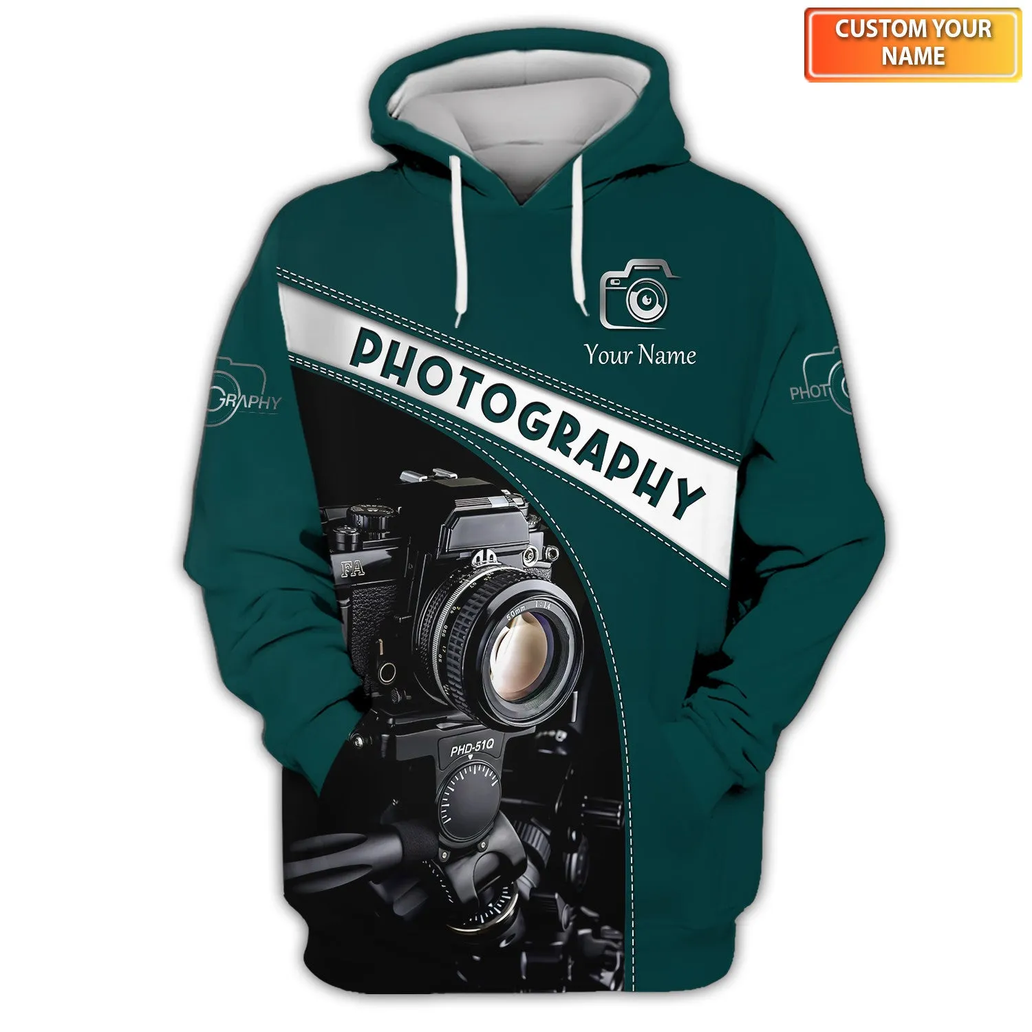 Photography 3D Shirts Camera Pattern Design Photographer, Videographer Shirts