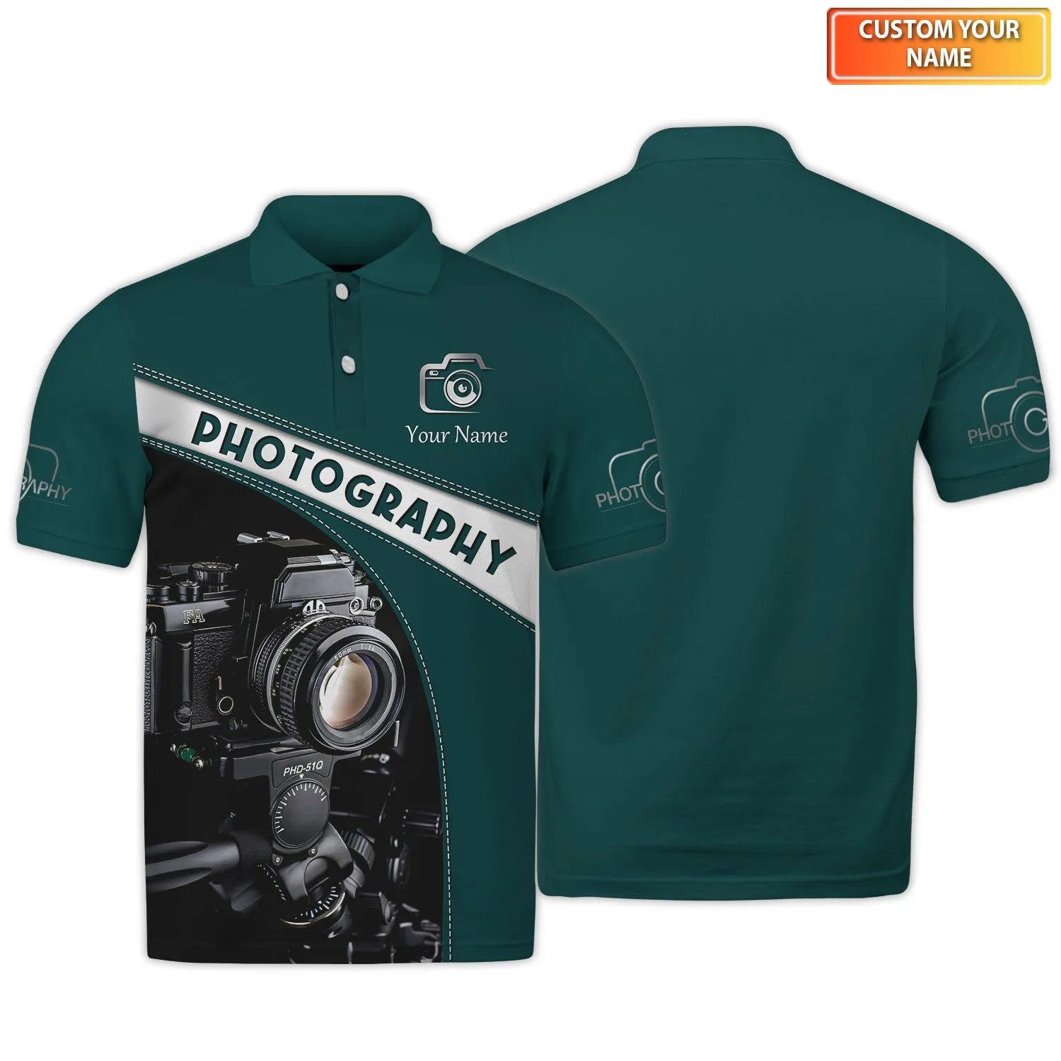 Photography 3D Shirts Camera Pattern Design Photographer, Videographer Shirts