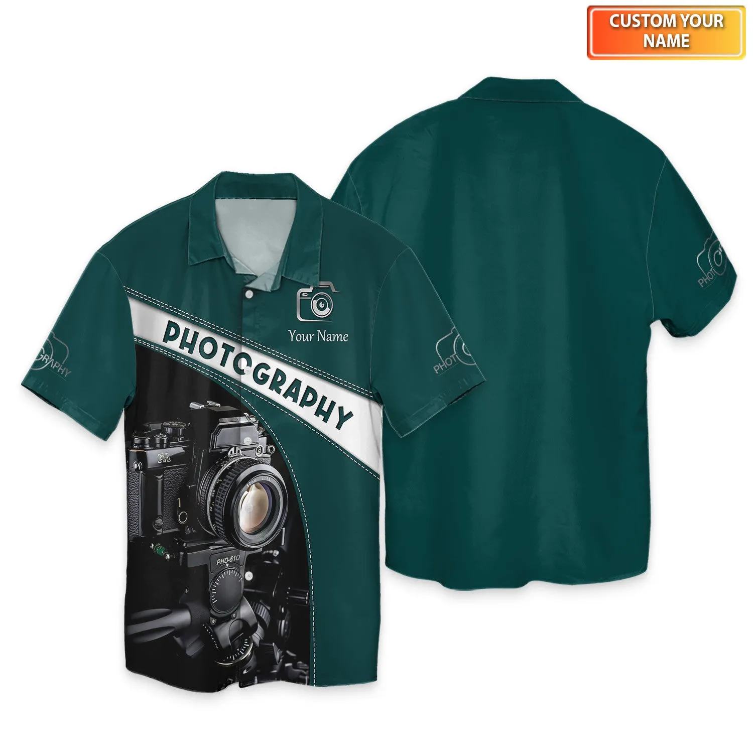 Photography 3D Shirts Camera Pattern Design Photographer, Videographer Shirts