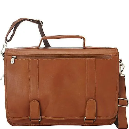 Piel Leather Double Loop Expandable Laptop Briefcase